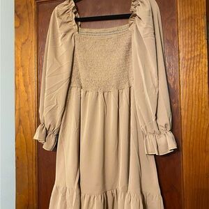 Elegant Tan Women's Dress